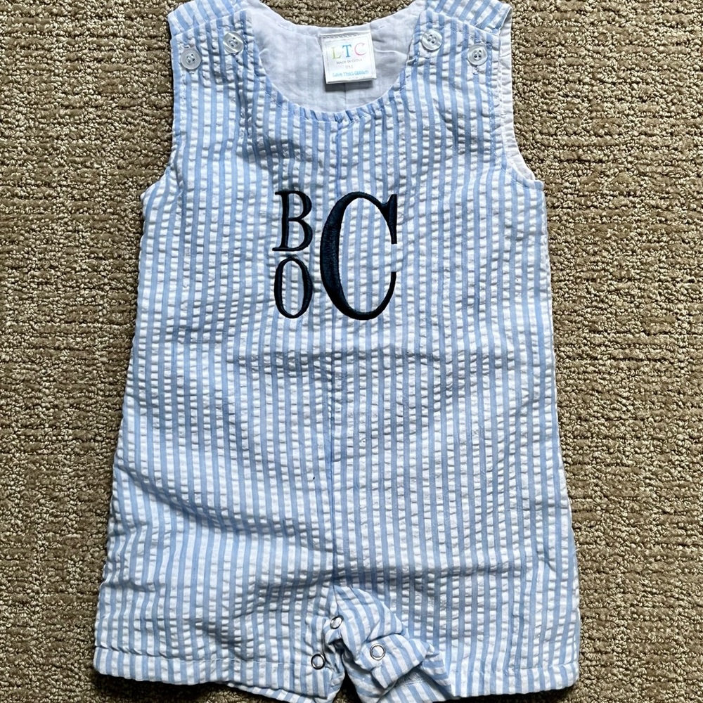 Seersucker JonJon Shortall Monogrammed LTC